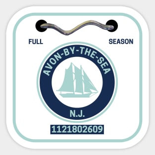 Avon By The Sea New Jersey Beach Badge Sticker